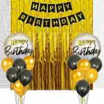 AMFIN Happy Birthday Banner / Curtain Birthday Backdrop Photoshoot Balloon / Foil Curtains for Birthday Decoration / Photoshoot Curtain Wall Decor - Pack of 18