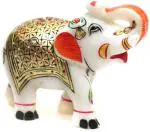 Fashion Bizz White Marble Elephant showpiece