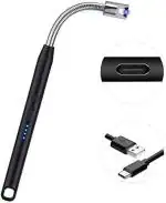 DP FASHION Candle Lighter Rechargeable, Electric Arc Lighter for Candles with Led Battery Display Screen and Long Flexible Neck, USB are Applied to Light Candle Cooking Fireworks Flame