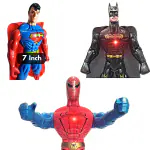 Kart In Box | Superman Action Figure | Spiderman Action Figure | Batman Action Figure - 7 Inch (Set of 3)