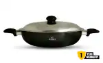 Prestlee Premium Nonstick Kadai 260 MM SS LID - Heavy-Duty Cooking Utensil, 240mm Diameter