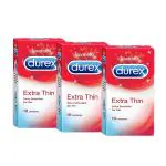 DUREX Extra Thin for Extra Sensation Condom (Set of 3, 30 Sheets)