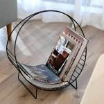 YMM DECOR Unique Oval Shaped Magazine Rack, Bookshelf Racks Desktop Storage Basket, Magazine/Newspaper Storage Rack