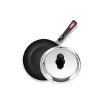 MACclite Aluminium Non-Stick Alpha + Induction Base Frying Pan 20cm Dia/1.25 Liters with SS Lid.