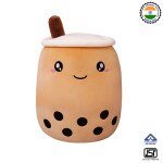 TECHMAX 19.7Inch Open Eye Brown Boba Tea Plush Toy