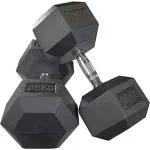 Body Maxx Rubber Hex Dumbbells 35 Kg Pair, Dumbbell Set 35Kg With Grip (Set Of 2)