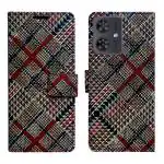 A D Enterprises Check Flip Cover for Moto G54 5G | Magnetic Case | Shock Absorbent | Flip Cover Moto G54 5G