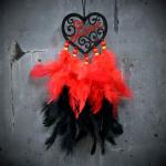 ColorSplash Decorative and Designer love Dream Catcher For Car Hanging | Home Decor, Decorative Showpiece - 20 cm (Wood, Red, Black)