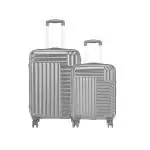 Safari Plastic Quart 8 Wheels 55 And 65 Cms Small&Medium Inline Trolley Bags Hardshell Case Polycarbonate 360 Degree Wheeling System Suitcase/Trolley Bag,Set Of 2,Suitcase For Travel,Gun Metal,65 cms