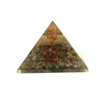 pujaNpujari Fengshui Vastu Crystal Pyramid Brown Natural Clear Quartz Point and Copper Coil for Wealth 7cm Height.