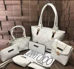 BENITO PARIS White 7 pcs combo women handbags, Ladies Designer Handbags for girls