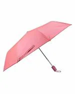 The Clownfish Solid Dark Peach Polyester 3 Fold Umbrella For Unisex