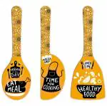 CVANU Eat Meal-Healthy Food Wooden Wall Hanger Cutout Spoon for Kitchen Wall Decor