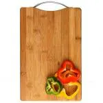 SHREVI Bamboo Wooden Cutting Chopping Board Pad for Kitchen Salad, Fruit, Vegetables Cutter with Handle,32 x 22 x 1.8 cm(Wooden Chopping Board)