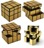 Toy Cloud 3x3 Golden Mirror Magic Cube High Speed Sticker less Brainteaser Stress buster Cube