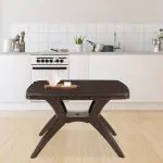 NILKAMAL SHAHENSHAH KROSS LEG PREMIUM 4-6 SEATER DINING TABLE WEATHERED BROWN