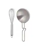 First Front Aluminium Tadka Pan With Stainless Steel Whisk ,Steel Egg Beater and (Multicolour, Pack of 2)