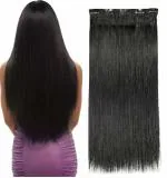 AHS 24 Inch 5 Clip Based Synthetic Curly Hair Extension Black For Women Girls & Ladies