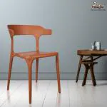 Rose Designer Chairs Vision Red Cafe Plastic Chairs | Dining Chair | Restaurant Chair with Backrest |Outdoor Chair |