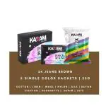 Kadam Pakka Rang Fabric Dye Colour | 25G Pack | Includes Dyfix Color Fixer | Permanent Fabric Dyes For Old Faded Jeans And Clothes (Jeans Brown) Jeans
