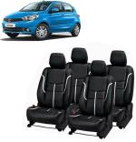 AUTO-SAFE Black, Silver PU Leather Car Seat Cover for Tata Tiago Pack of 4