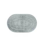 TRIMAX Door Mats for Home Entrance, Anti Slip Floor Mat for Living Room, Super Absorbent Mats with Machine Washable, 40 X 60 cm, Color- Grey, Oval Cut, PACK OF 01