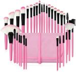 Crazy Girl Pink Professional Series Makeup Brushes With Leather Pouch (Pack Of 32)