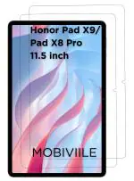 MOBIVIILE Tempered Glass Guard Screen Protector for Honor Pad X9, Honor Pad X8 Pro 11.5 inch (Pack of 2)