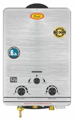 Surya Stainless Steel Instant Gas Geyser with Heavy Copper Tank in 6.5 litres Instant/min