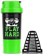 Zyro Protein Shaker with Cyclone Cone Mixer I Gym Shaker Bottle, Shaker for Protein Shake with 1 Storage Compartment Gym protein shaker for workout 500 ml Shaker (Pack of 1, Green)