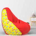 Biggie Bean Bag - Size : 4XL - 3D Printed Teardrop Bean Bags - Designed by : DonnaPaula London - Color: Cartoon Cars - H - Red Yellow - Bean Bag Cover - Best 3D Printed Bean Bag for Living Room - Luxury Bean Bag - Lounge Chair Latest Bean Bag