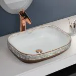 Plantex Table Top Wash Basin For Bathroom/Designer Ceramic Basin/Countertop Vessel Sink Basin - Indo-European Collection (EQTT-420)