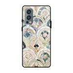 Qrioh Peacock Stone Pattern Glass case for OnePlus Nord 2 5G