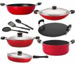 Nirlon nonstick Aluminium Utensils Set of 9 (26_ KD12_ DKDM_ CH_ RT_ Cass20_ FP12_ 3SPN)
