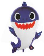 Hippity Hop Rubber Multicolor Baby Shark Foil Balloons