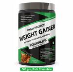 PowerLift Weight Gainer Protein Powder (500gm Chocolate) 390K Energy, 76G Carbs| High Protein & High Calorie Protein Powder for weight gain men and women use | Raw Whey from USA | With Digezyme