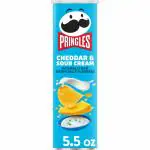 Pringles Cheddar & Sour Cream Potato Crisps, 158 g, Ligth Blue, Medium - Imported from USA