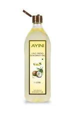 Ayini 100% Pure Unrefined Cold Pressed Coconut oil for Cooking, Hair & Body massage (1L) - 1 Litre