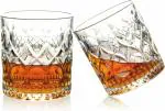 Bold & Wide Italian Old Fashion Crystal Whisky Glass Set of 2 310 ML Diamond Shaped Whiskey Glass Tumbler Whiskey Glass Drinking Crystal Whiskey Glass for Bourbon Wine Cocktail Scotch