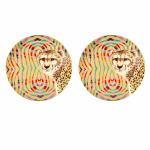 Izzhaar's Wild Charm Premium Small Side Plates, Handcrafted Durable Cheetah-Printed Fine Bone China, 7-inch Quarter Dinnerware Plates for Home, Dinner (Set of 2).