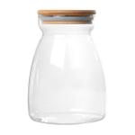 Home Heaven Glass Storage Jars with Bamboo Wood Sealed Lid, 1100 ml Capacity, Kitchen Storage Bottles for Seasoning and Home Storage - 1 Piece