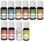 Mr.Kool Food Color10 Shades Blue,Red,Yellow,Orange,Green,Pink,Chocolate,Black,White Brown (200 ml)
