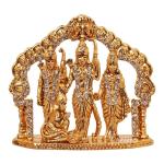 Caristo Ram Darbar Idol | Lord Rama Laxman Hanuman Sita Murti (ID-145) Antique Gold Metal Statue for Car Dashboard | Home Décor | Mandir Pooja Murti | Temple Puja | Office Table Showpiece