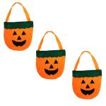Kaku Fancy Dresses Halloween Pumpkin Baskets for Kids | Trick or Treat Fabric Basket | Halloween Decoration Prop - Small