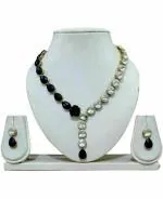 Jn Handicraft Metal Copper-Plated Blue Jewel Set For Women And Girls