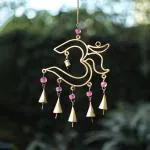 DULI Metal Windchime Om with Cham Bells Wall Hanging for Home Décor