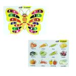 Clapjoy Multicolor Educational And Learning Puzzle Tray - Alphabet And Vegetable - 3 Years And Up