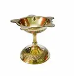 Rastogi Handicrafts Pure Brass Diya (Puja Lamp) 3 inch