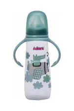 Adore Advanced England Narrow Neck Feeding Bottle With Handle & Premium Matte Designed Anti-Colic Teat- 250 ml-Green