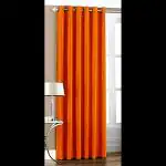 PARDA SANSAR Polyester Eyelet Single Piece Window Curtain - 5 Feet, Orange